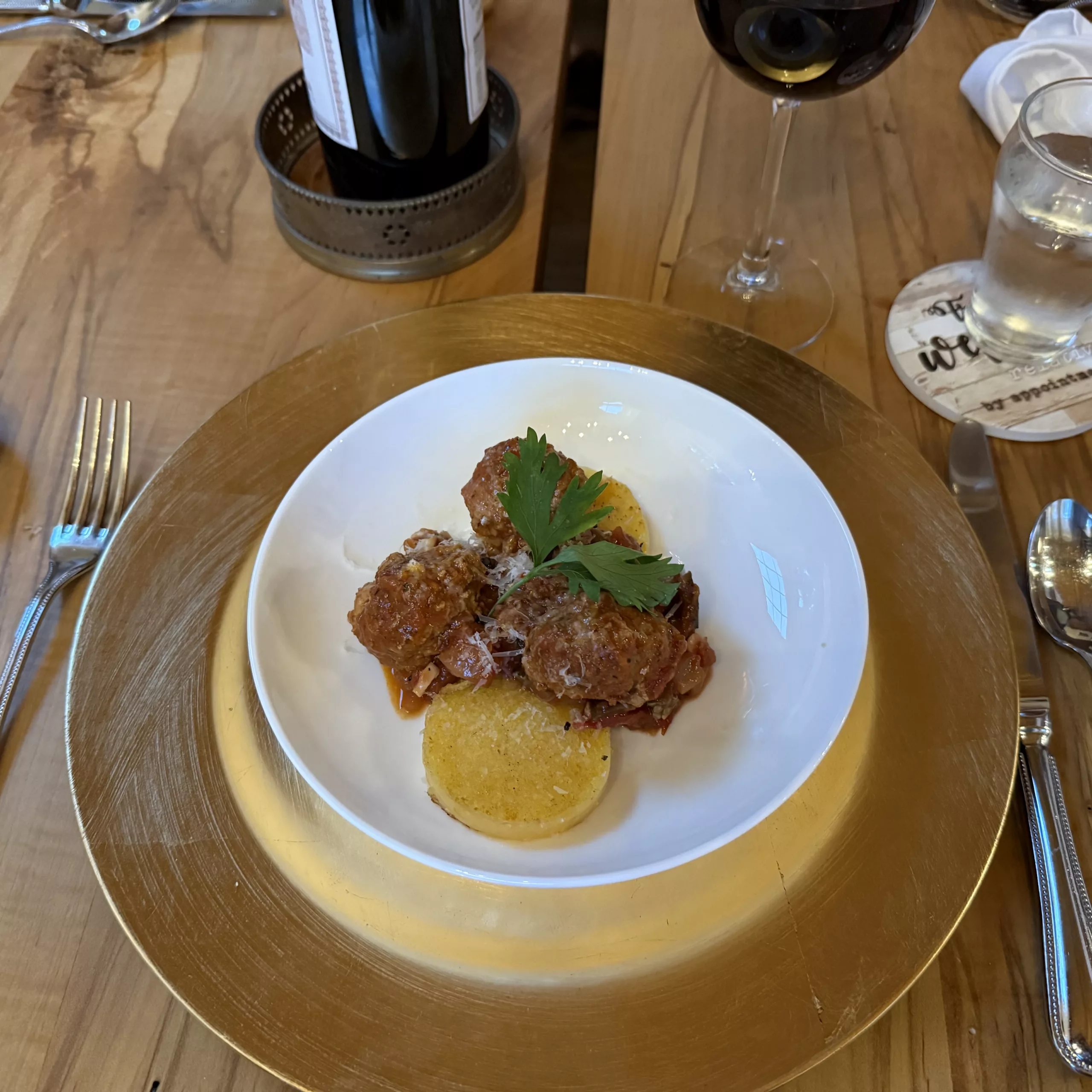 Meatball dish placed on the dinner table